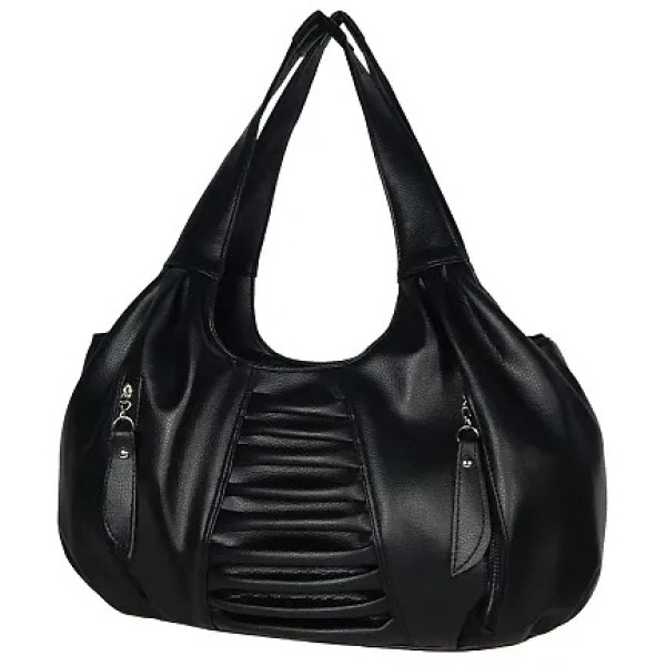 GR-Timeless Elegance: Black Solid Handbag [Low Bud...