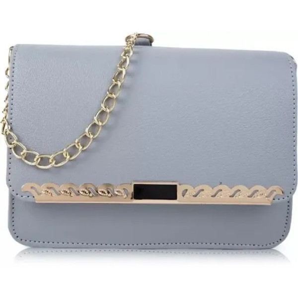 GR-Grey Pu Embroidered Sling Bags For Women [Low Budget Product]