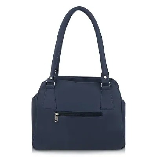 GR-Stylish Navy Blue PU Solid Handbags For Women [Low Budget Product]