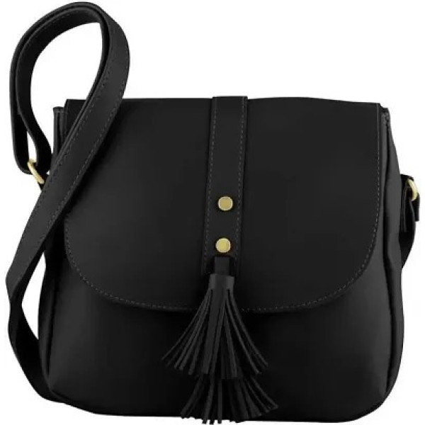 GR-Black Pu Solid Sling Bags For Women [Low Budget...