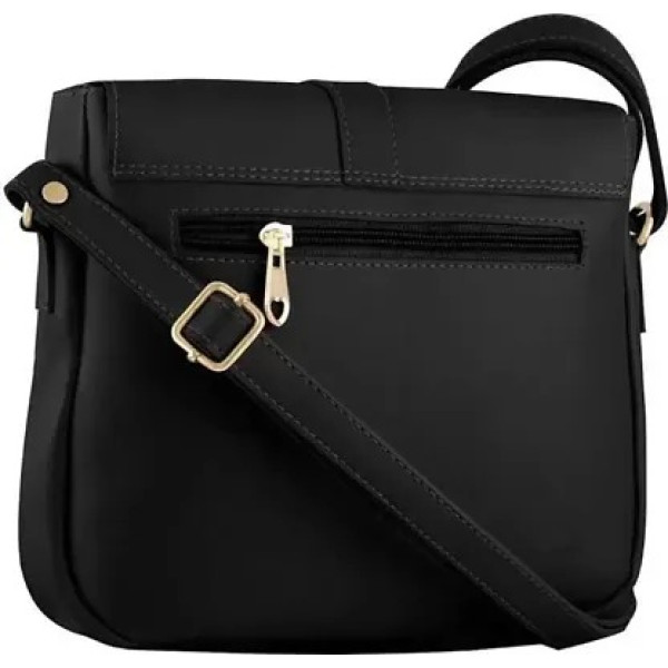 GR-Black Pu Solid Sling Bags For Women [Low Budget Product]