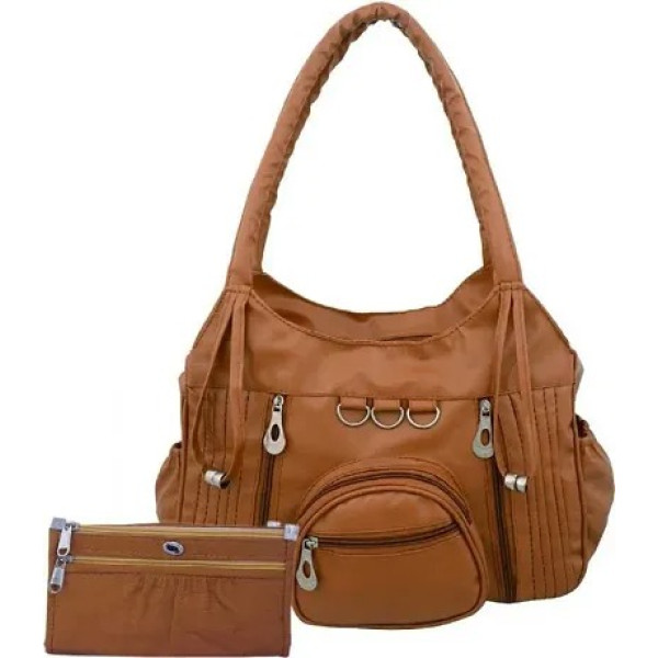 GR-Stylish Artificial Leather Handbag for Women (Pack of 2) [Low Budget Product]
