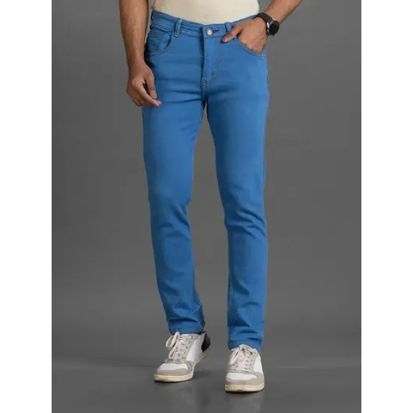 GR-Blue Denim Mid Rise Jeans For Men [Low Budget Product]