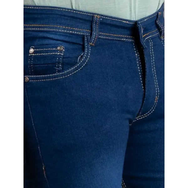GR-Blue Denim Mid Rise Jeans For Men [Low Budget Product]