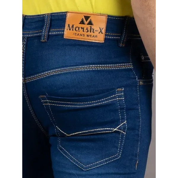 GR-Blue Denim Mid Rise Jeans For Men [Low Budget Product]