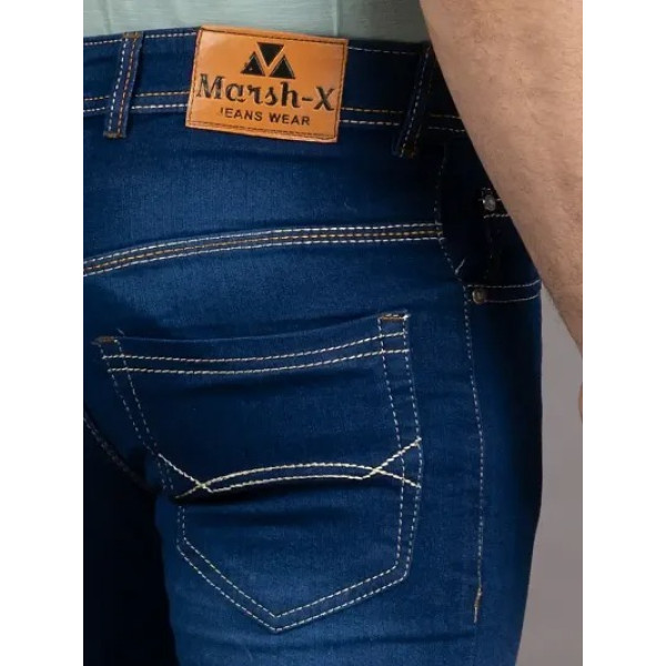GR-Blue Denim Mid Rise Jeans For Men [Low Budget Product]