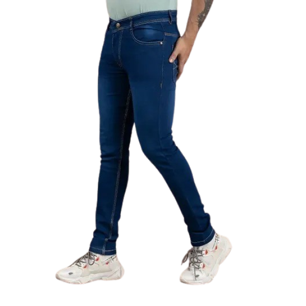 GR-Blue Denim Mid Rise Jeans For Men [Low Budget P...