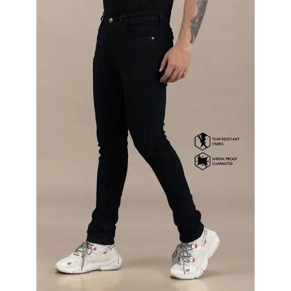 GR-Black Denim Mid Rise Jeans For Men [Low Budget Product]
