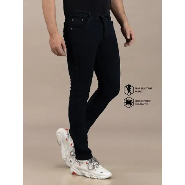 GR-Black Denim Mid Rise Jeans For Men [Low Budget Product]