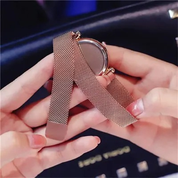 GR-Magnetic Strap Watch For Women [Low Budget Product]