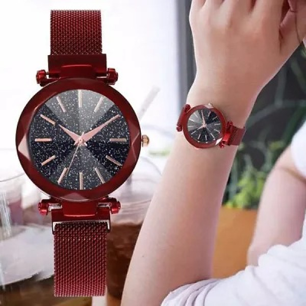 GR-Magnetic Strap Watch For Women [Low Budget Product]