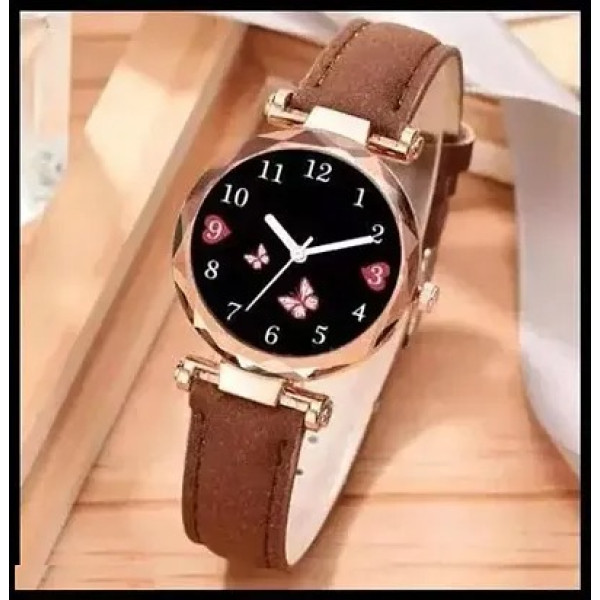 GR-Stylish Synthetic Leather Watches For Women [Low Budget Product]
