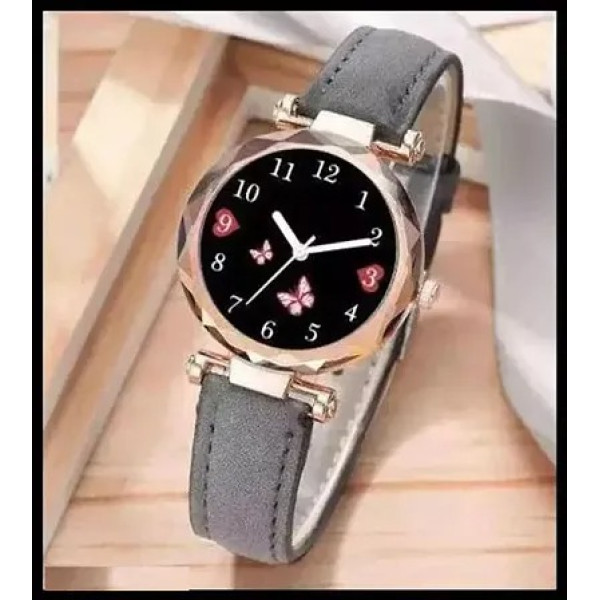 GR-Stylish Synthetic Leather Watches For Women [Low Budget Product]
