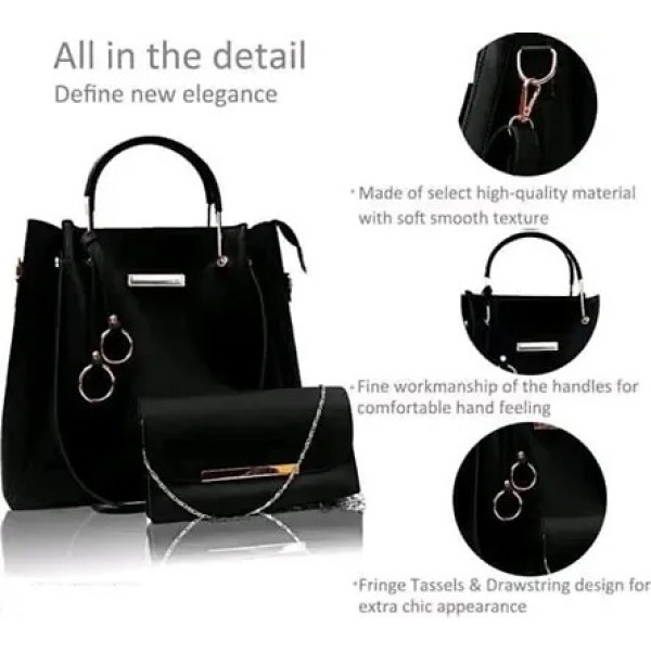 GR-High Quality Designer Women's Shoulder Bags 3 Pcs/Set PU Leather Handbags Set For Women Luxury Purse [Low Budget Product]