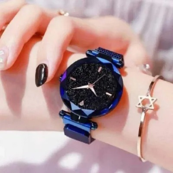 GR-Blue Magnet Strap Analogue Women's and Girls Watch (Set of 2) [Low Budget Product]