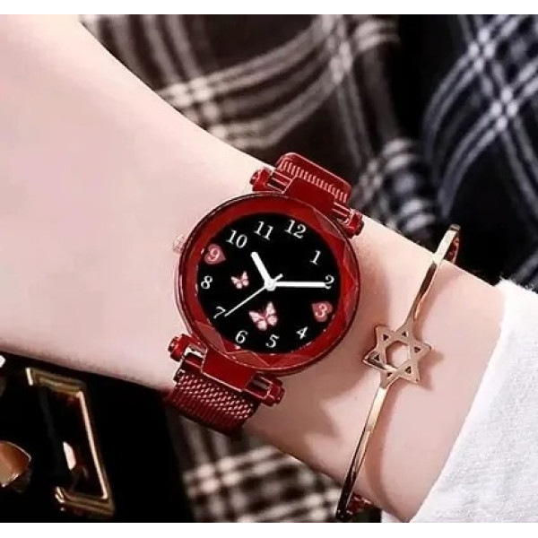 GR-Timeless Love: Analogue-Digital Sweet Heart Watch Combo for Women (Pack of 2) [Low Budget Product]