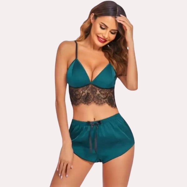 SN-Soft Satin Sleep Sets with Lace Accents [Premiu...