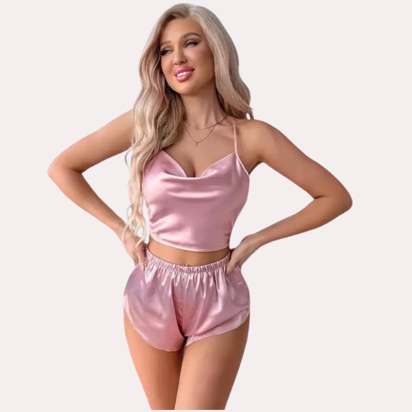 SN-Luxury Silk Camisole & Shorts Set [Premium ...