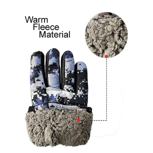 GR-Warm Snow and Wind Proof Winter Gloves for Men Protective Warm Hand Riding [Premium Product]