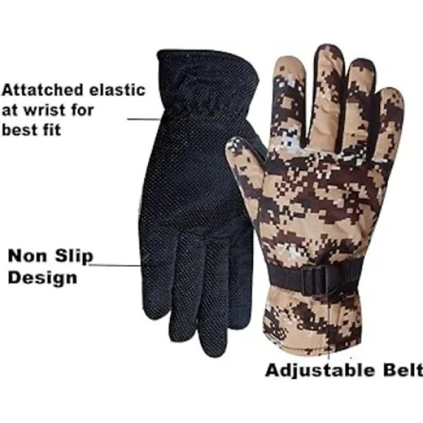 GR-Woolen Sports Printed Motorcycle Riding Hand Glove for Man and Woman [Low Budget Product]