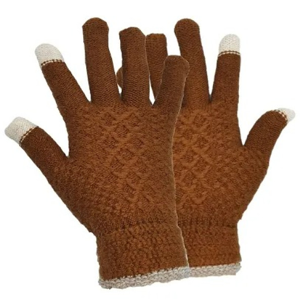 GR-Buttons Bows Touchscreen Compatible Woolen Gloves [Low Budget Product]