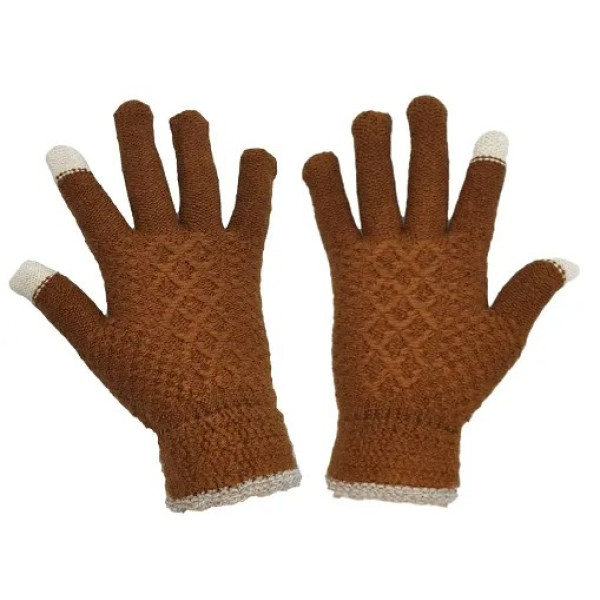 GR-Buttons Bows Touchscreen Compatible Woolen Gloves [Low Budget Product]