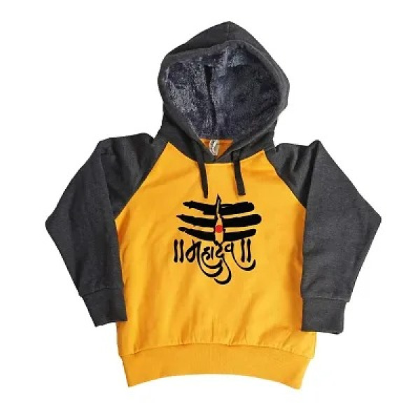 GR-Mahadev Shiv Ji Design Kids Printed Winter Wear Sweatshirts and Hoodies  [Premium Product]