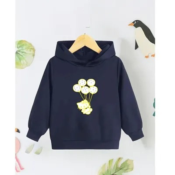 GR-Nautical Chic: Trendy Kids Navy Blue Cotton Sweatshirt For Boys [Low Budget Product]