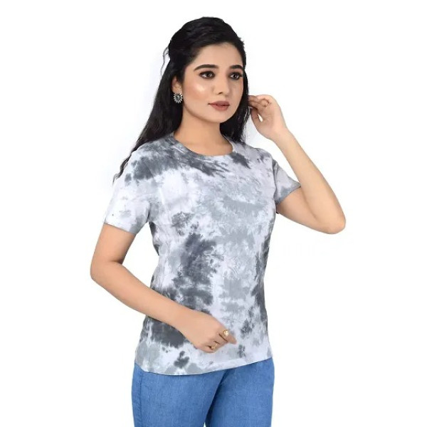 GR-Women tie dye Tshirt Medium, Bubblish Purple [Low Budget Product]