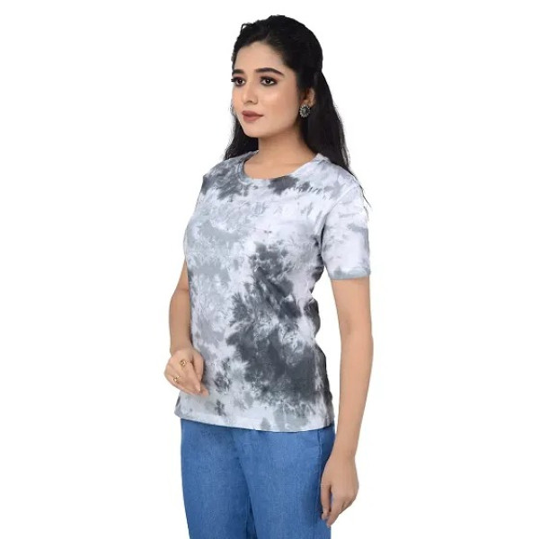 GR-Women tie dye Tshirt Medium, Bubblish Purple [Low Budget Product]