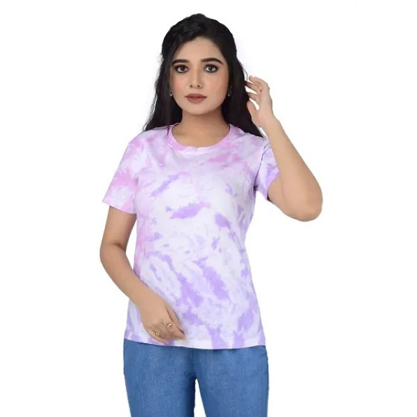 GR-Women tie dye Tshirt Medium, Bubblish Purple [L...