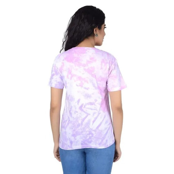 GR-Women tie dye Tshirt Medium, Bubblish Purple [Low Budget Product]