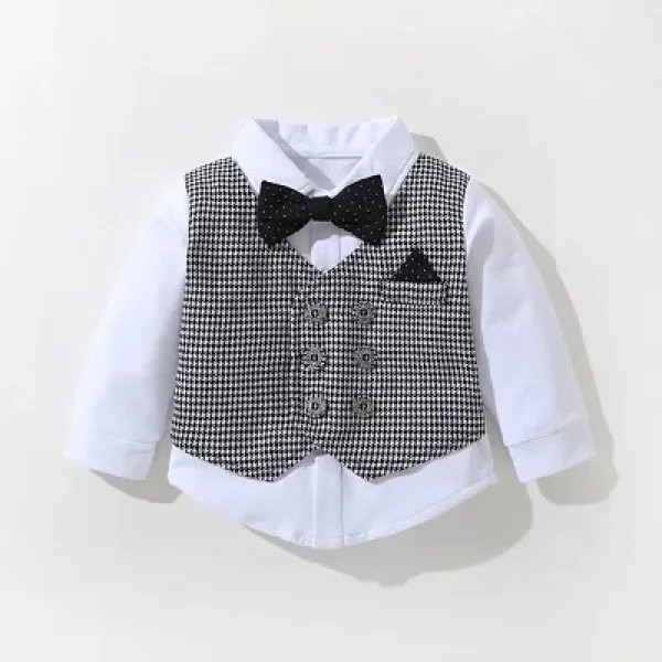 GR-Latest Jacket attached Shirt and Pant Clothing Set for Party, Wedding and Festive Season Wear for Boys [Low Budget Product]