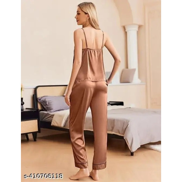 GR-Stylist Satin Solid Night Suits For Women [Low Budget Product]