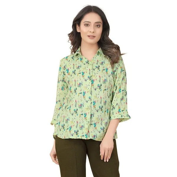 GR-Women's Shirt Printed Long Sleeve Shirt Button ...