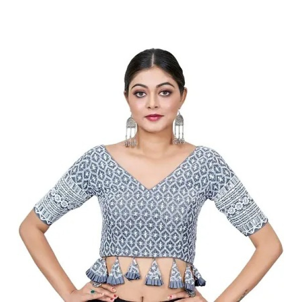 GR-Blouse for Women Readymade Fancy Blouse in Embr...