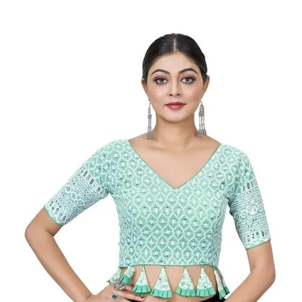 GR-Blouse for Women Readymade Fancy Blouse in Embr...