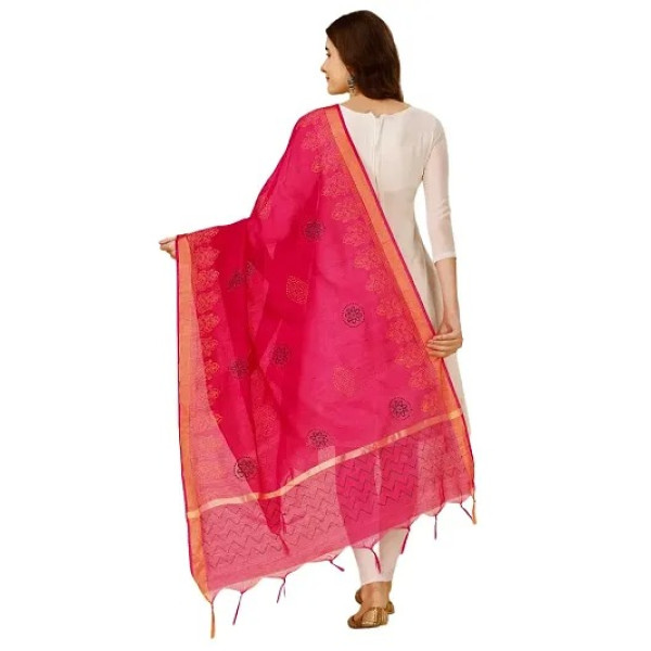 GR-Vibrant Elegance: Vrutalay NX Women's Digital Printed Chanderi Silk Bridal Ethnic Chunni Dupatta [Low Budget Product]