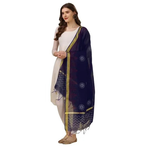 GR-Vibrant Elegance: Vrutalay NX Women's Digital Printed Chanderi Silk Bridal Ethnic Chunni Dupatta [Low Budget Product]