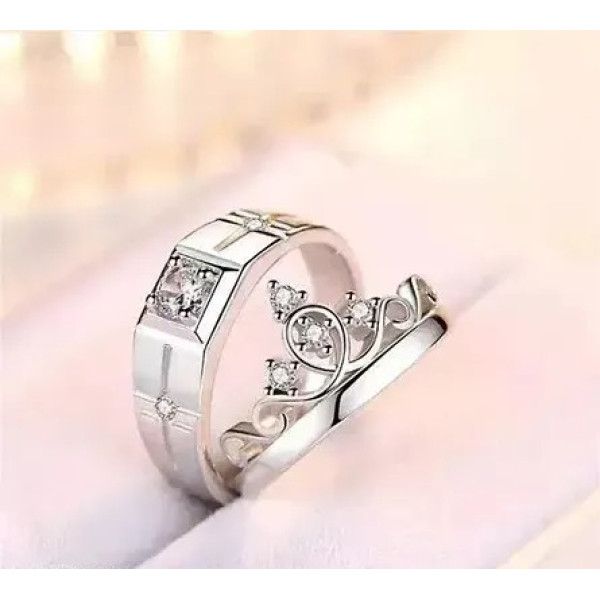 GR-Heartfelt Radiance: Delicate Crystal Silver Plated Rings for Women [Low Budget Product]