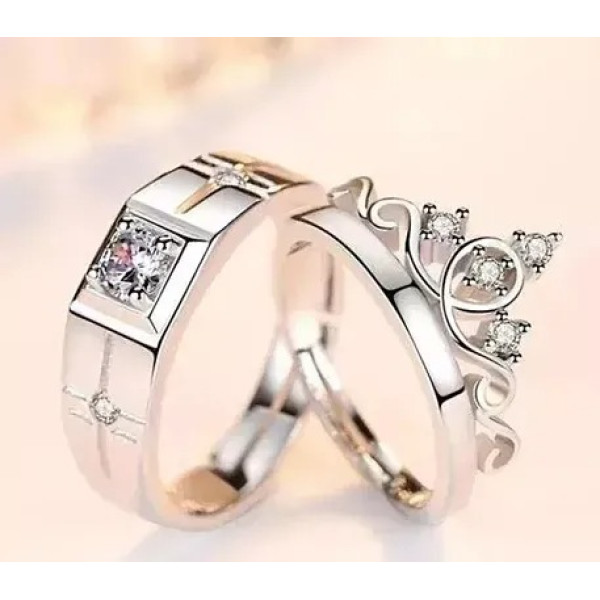 GR-Heartfelt Radiance: Delicate Crystal Silver Plated Rings for Women [Low Budget Product]