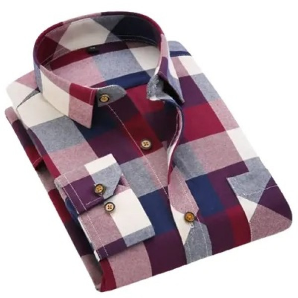 GR-Multicoloured Cotton Blend Checked Casual Shirt...