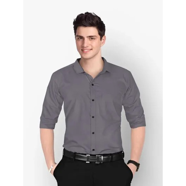 GR-Full Grey 4 line Man Shirt [Low Budget Product]