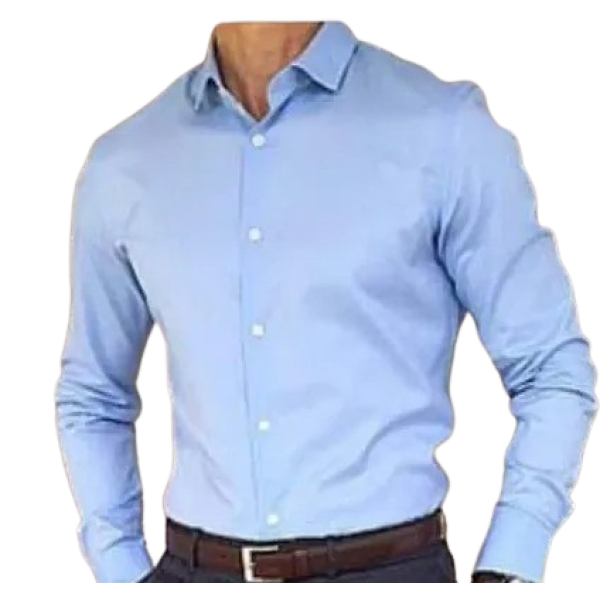 GR-Reliable Blue Cotton Solid Long Sleeves Casual ...