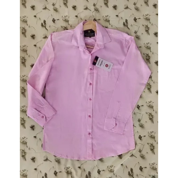 GR-Pink Cotton Solid Casual Shirts For Men [Low Budget Product]