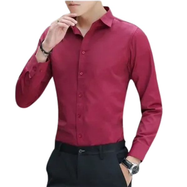 GR-Maroon Cotton Solid Casual Shirts For Men [Low ...