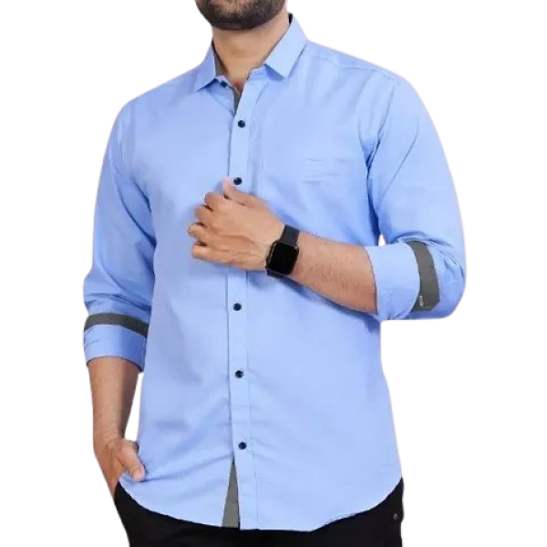 GR-Stylish Solid Cotton Long Sleeves Casual Shirt ...