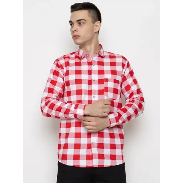 GR-Multicoloured Cotton Checked Casual Shirts For Men [Low Budget Product]
