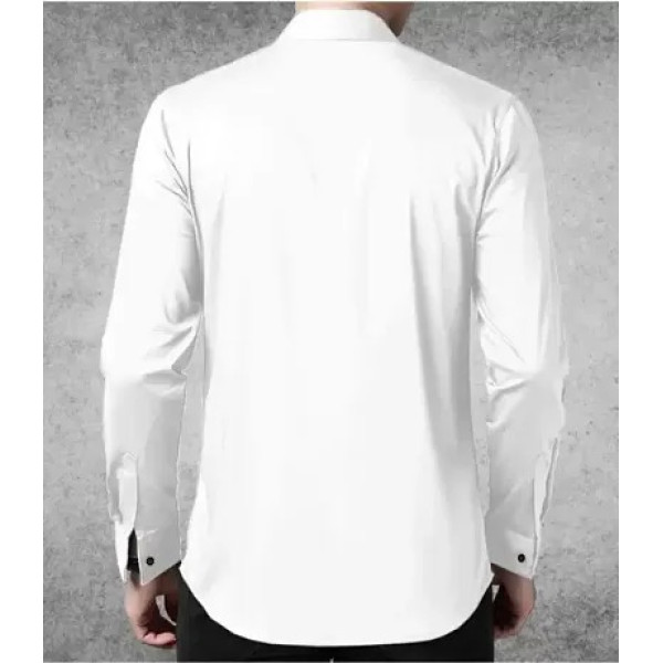 GR-White Cotton Solid Casual Shirts For Men [Low Budget Product]