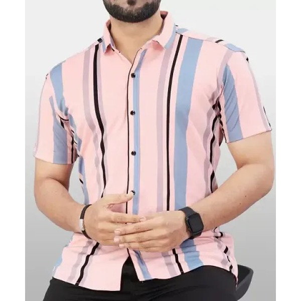GR-Men Regular Fit Printed Spread Collar Casual Shirt [Low Budget Product]